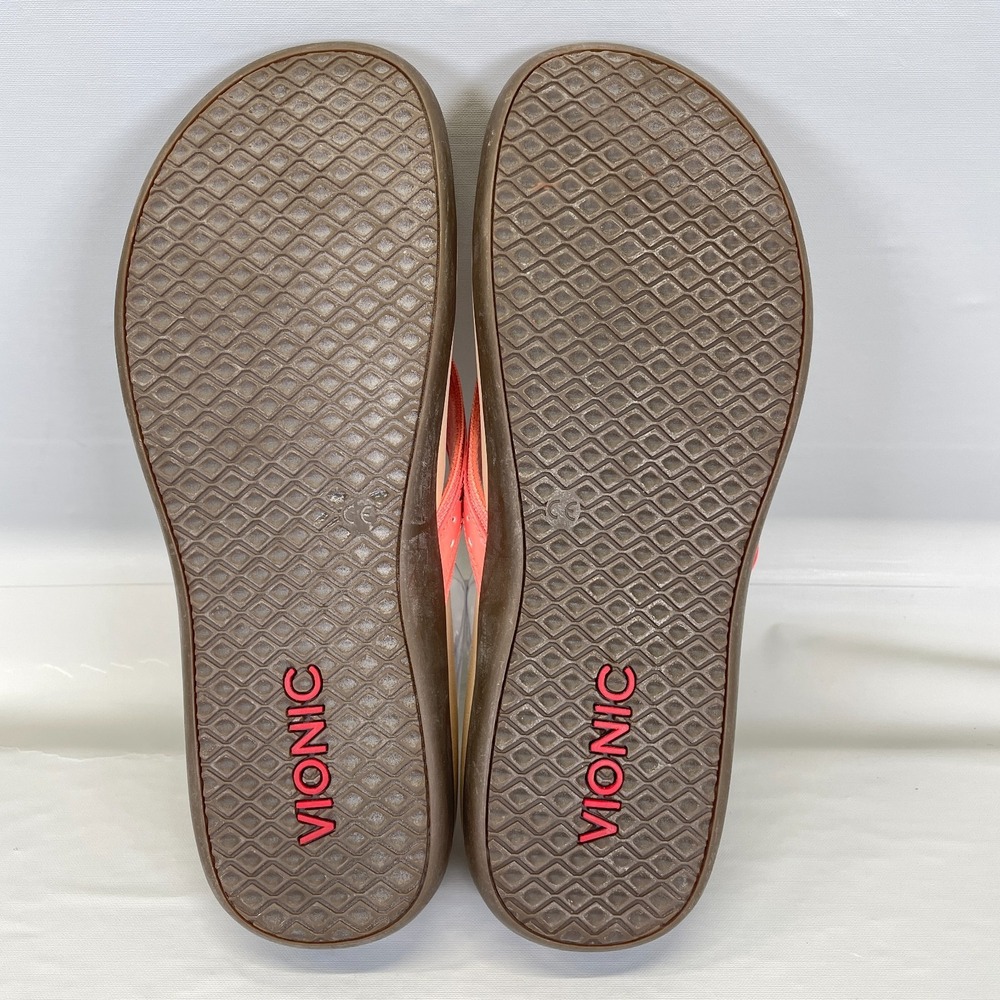 Vionic Casandra Thong Sandals Womens Size 11 Pink Leather Orthotic Comfort Shoes - Picture 8 of 10